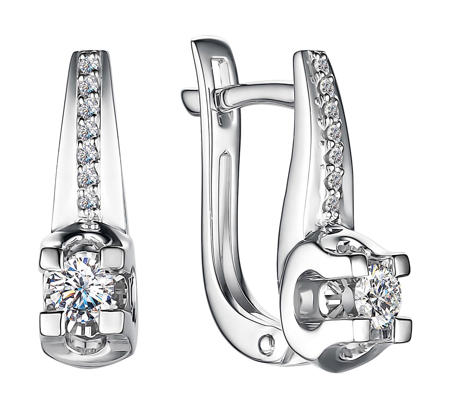 

Серьги из белого золота с бриллиантом АЛЬКОР 24244-200, 24244-200