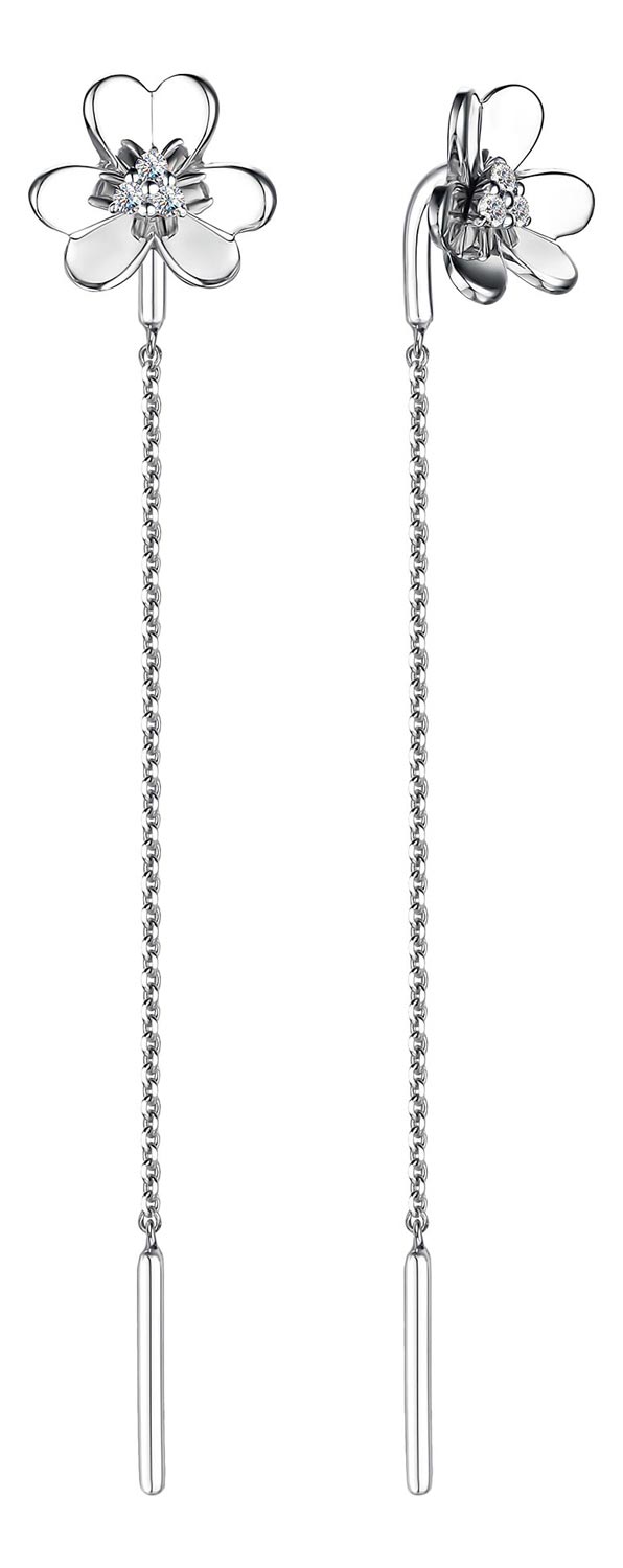 

Серьги из белого золота с бриллиантом АЛЬКОР 24257-200, 24257-200