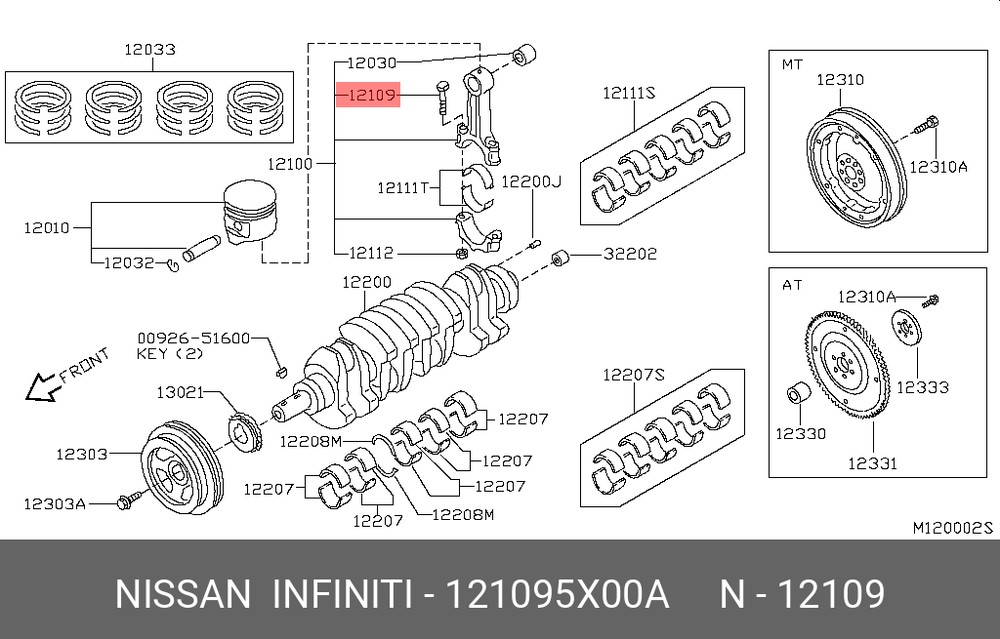 

Винт NISSAN 121095X00A