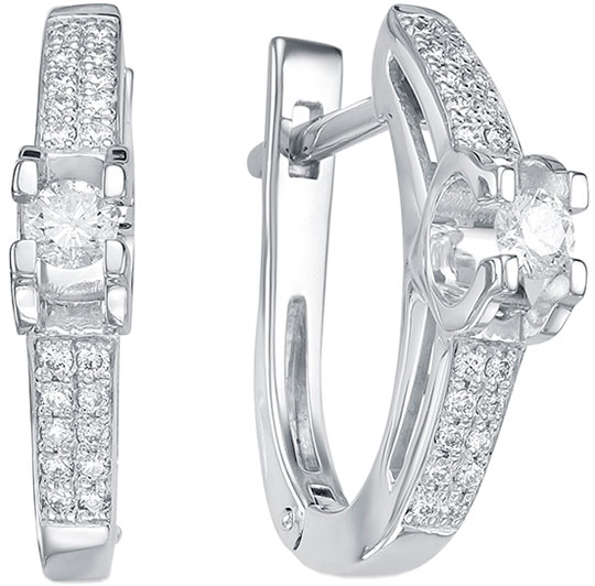 

Серьги из белого золота с бриллиантом Vesna jewelry 2489-251-00-00, 2489-251-00-00