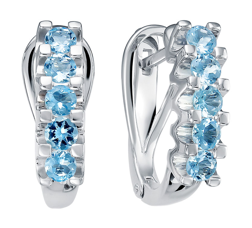 

Серьги из белого золота с аквамарином Vesna jewelry 2843-251-175-00, 2843-251-175-00