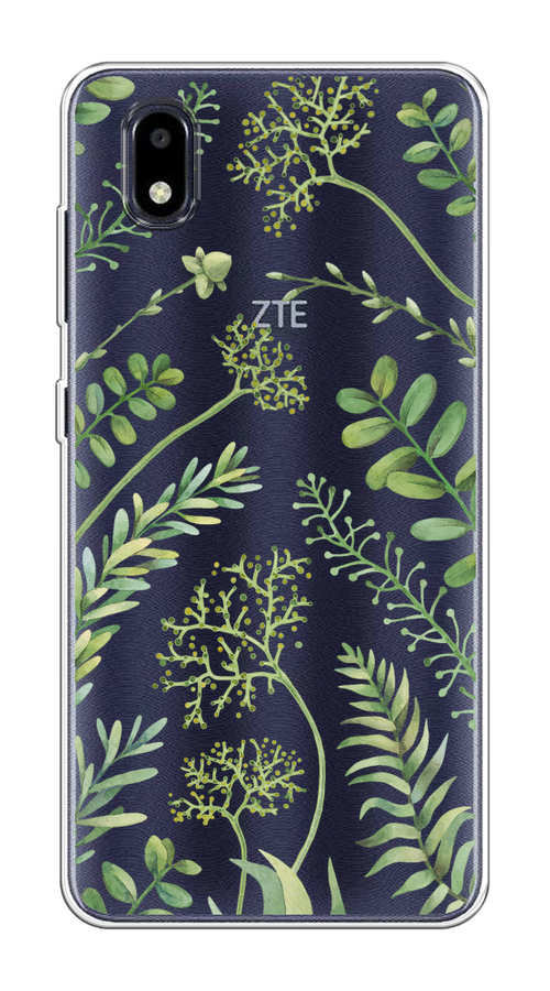 

Чехол на ZTE Blade A3 (2020) "Green Leaves", Зеленый;прозрачный, 133650-1