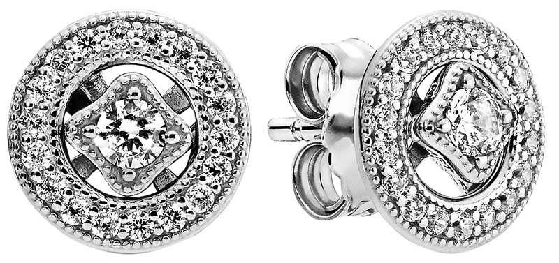 

Серьги-пусеты из серебра с фианитом Pandora 290721CZ, 290721CZ