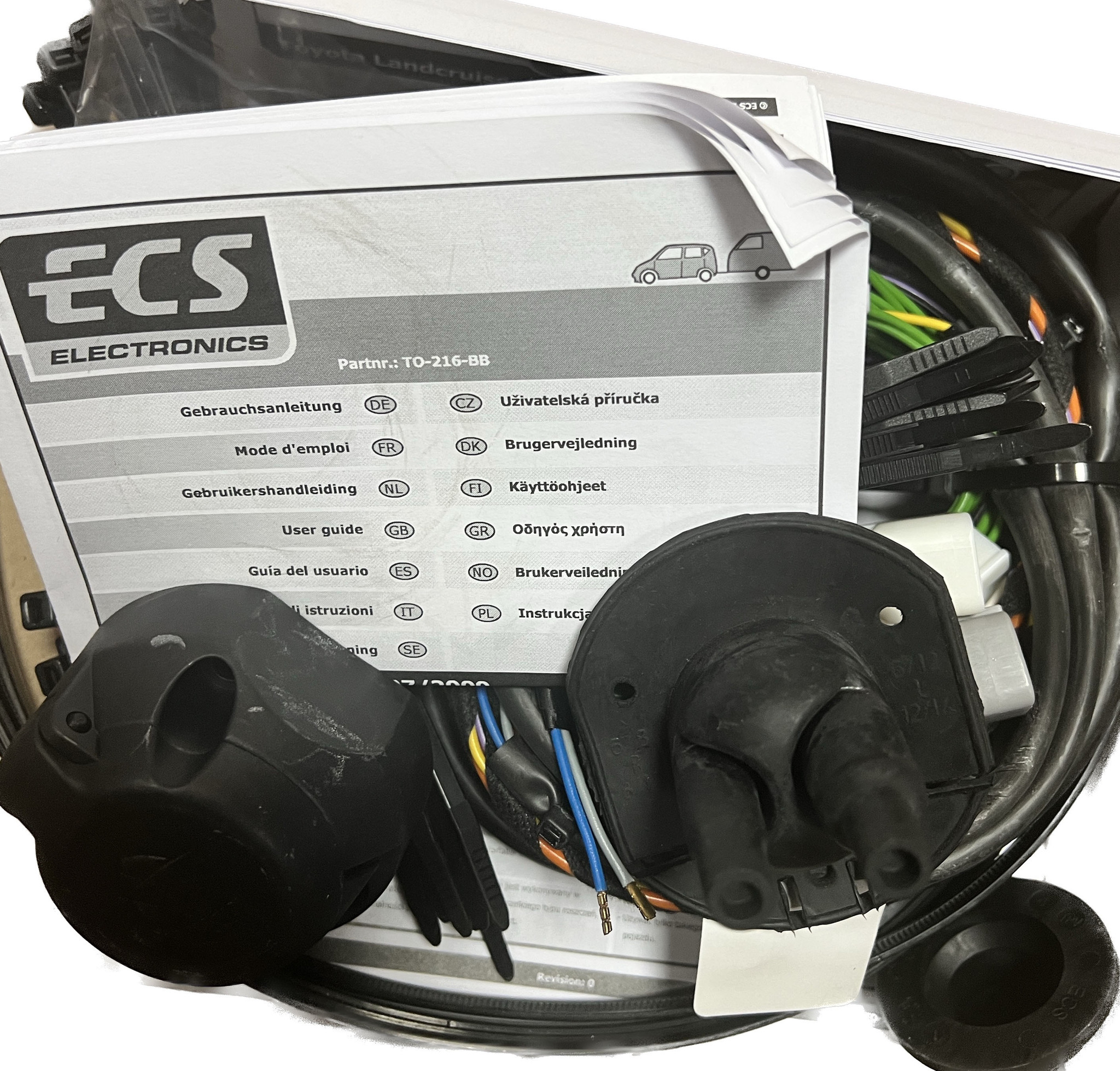 Штатная электрика ECS к фаркопу 13-pin Toyota Highlander XU70 01/2021- арт.TO315BL