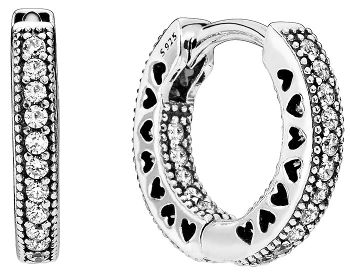 

Серьги из серебра с фианитом Pandora 296317CZ, 296317CZ