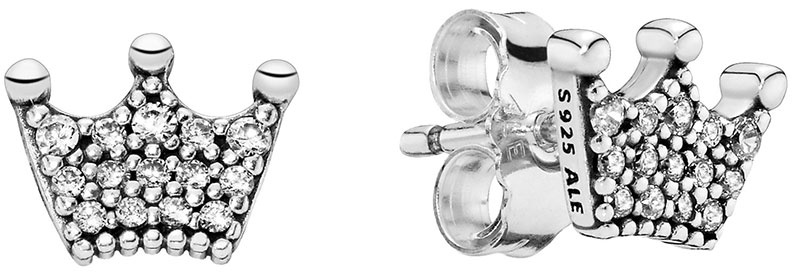 

Серьги-пусеты из серебра с фианитом Pandora 297127CZ, 297127CZ