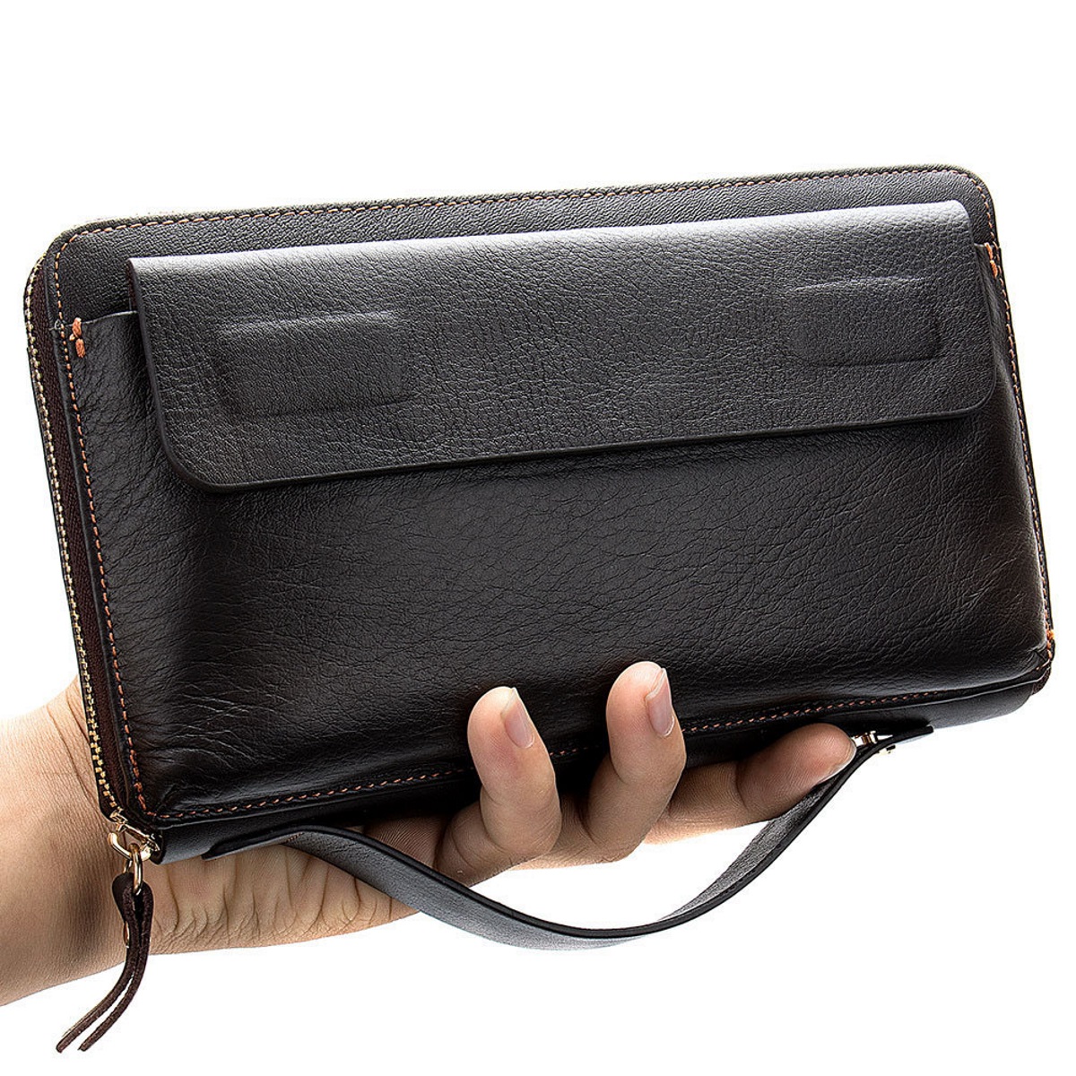 

Клатч мужской с RFID защитой, кофе, Коричневый, с RFID защитой
