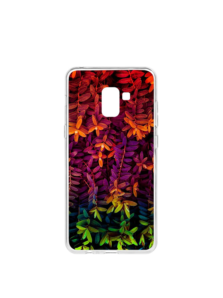 фото Чехол на samsung galaxy a8+ 2018 (a730) kruche print neon leaves 1 кruче