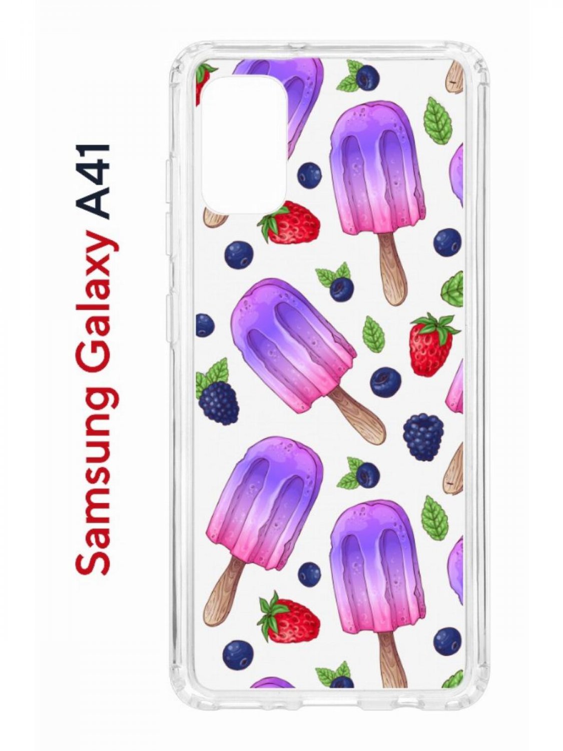 Чехол на Samsung A41 Kruche Print Ice Cream, противоударный бампер, с защитой камеры