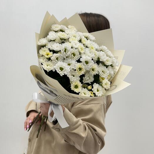 

Букет цветов, Boom Bouquet, сантини, 7шт, 45см, белый