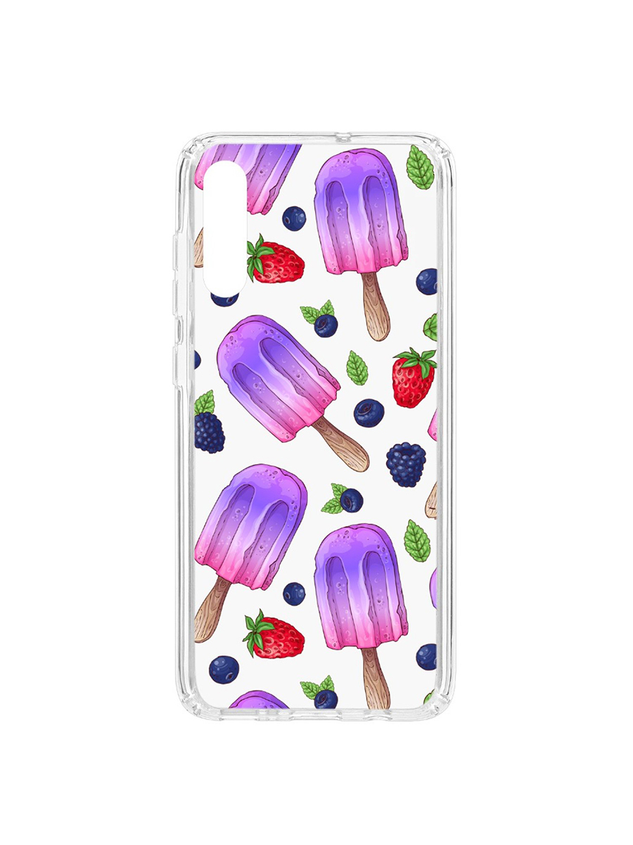 

Чехол на Samsung Galaxy A70 2019 Kruche Print Ice Cream, Прозрачный;разноцветный