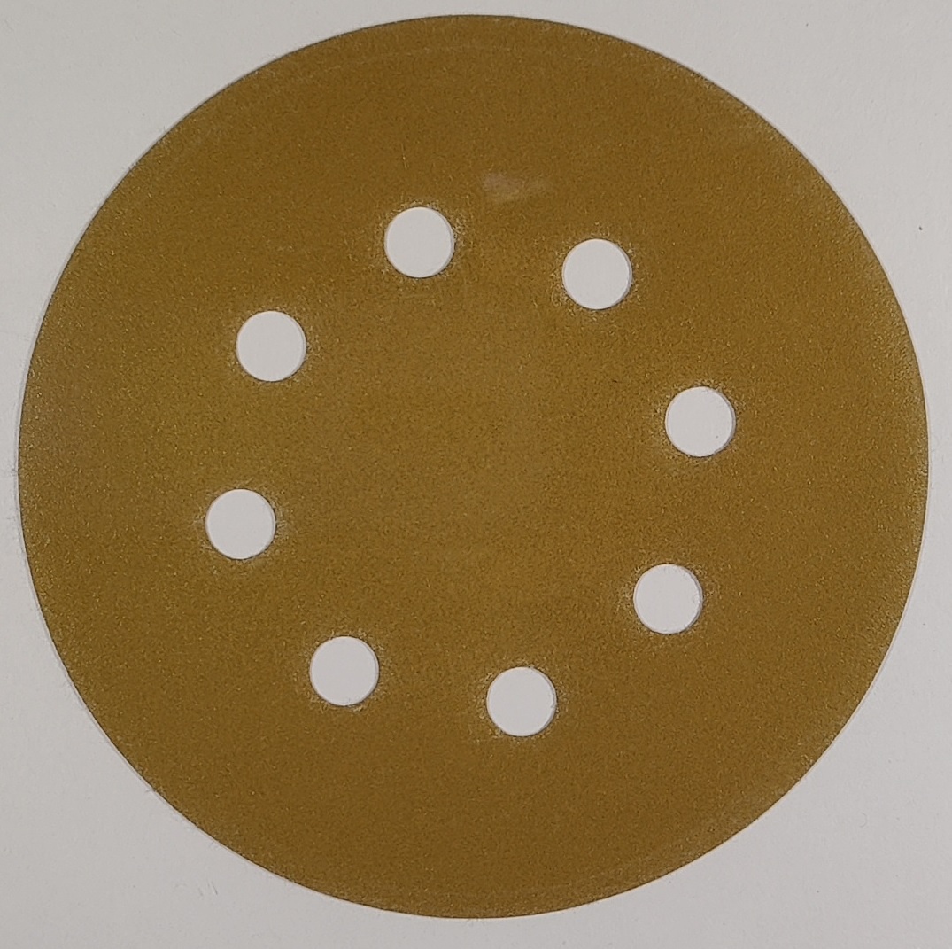 Круг шлифовальный BRUSHTEX Sandpaper(yellow) c липучкой D125мм 8 отв 125Y8-60