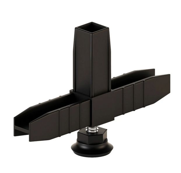 Коннектор 3 2D с регулируемой опорой для профилей Лофт 15х15 мм пластик черный 539₽