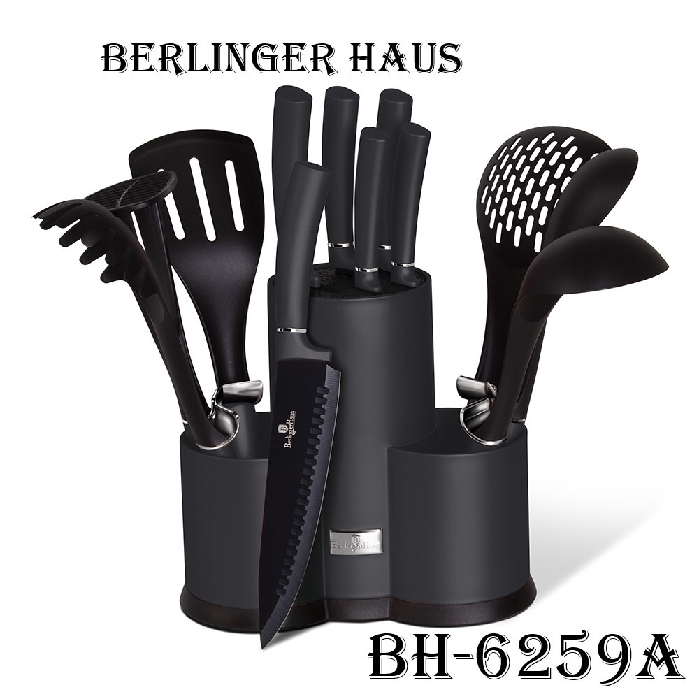 

Набор ножей и кухонных аксессуаров на подставке 12 предметов Berlinger Haus BH-6259A