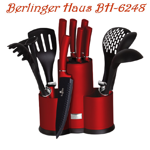 Набор ножей и кухонных аксессуаров на подставке 12 предметов Berlinger Haus BH-6248