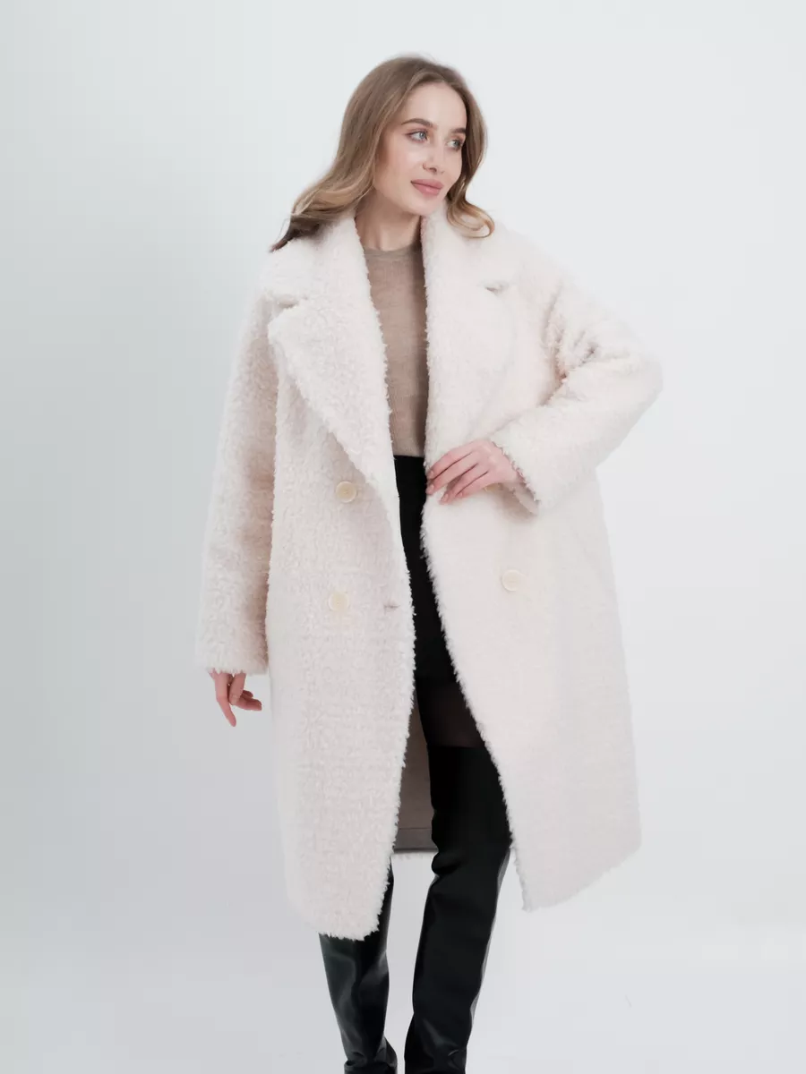 

Шуба женская SilverFox 1188 бежевая 42 RU, Бежевый, 1188