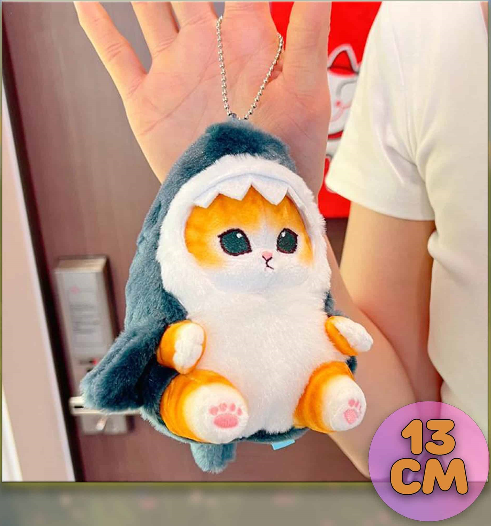 

Брелок-мягкая игрушка Plush Story Кот-акула Mofusand 13 см, Синий