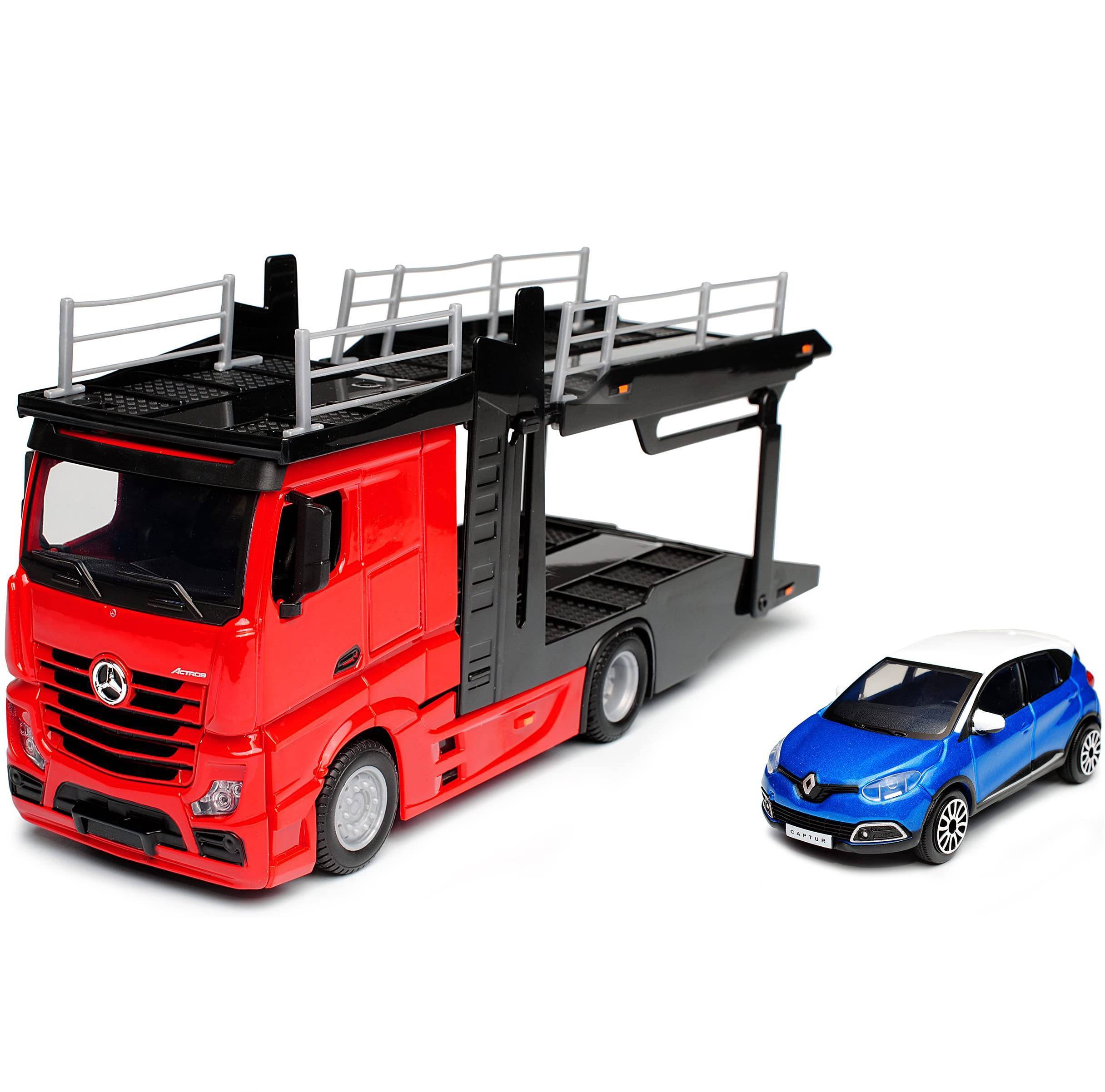 

Автовоз BBURAGO и машинка STR FIRE Mercedes-Benz Actros красный/синий 18-31466/2