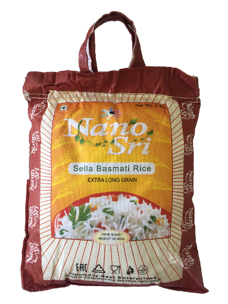 Рис Nano Sri Basmati Sella пропаренный, 5кг