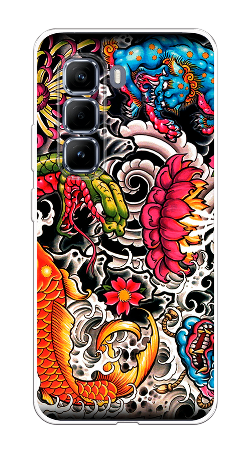 

Чехол на Infinix Hot 50 Pro Японское искусство, Красный;оранжевый;голубой, 3106950-1
