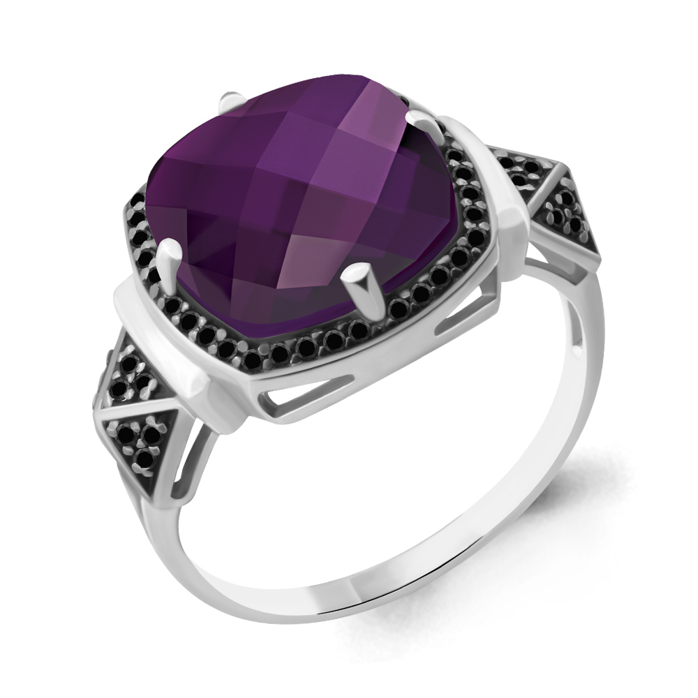

Кольцо из серебра с аметистом р. 18,5 Aquamarine 6902384Ч_925_р, 6902384Ч_925_р