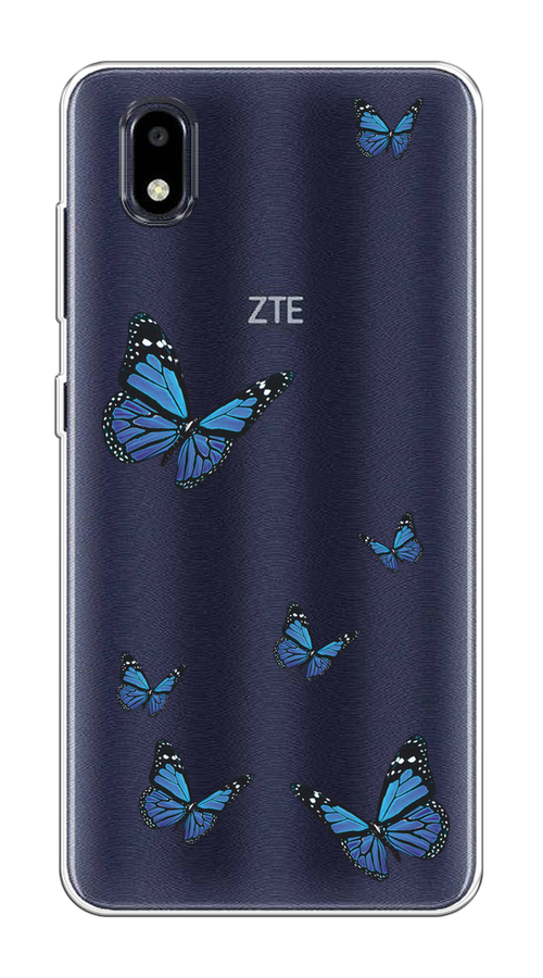 

Чехол на ZTE Blade A3 (2020) "Blue butterflies", Синий;черный, 133650-1