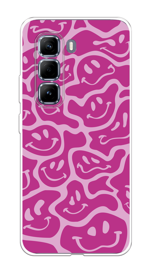 

Чехол на Infinix Hot 50 Pro Расплывчатые смайлики розовые, Фиолетовый, 3106950-1