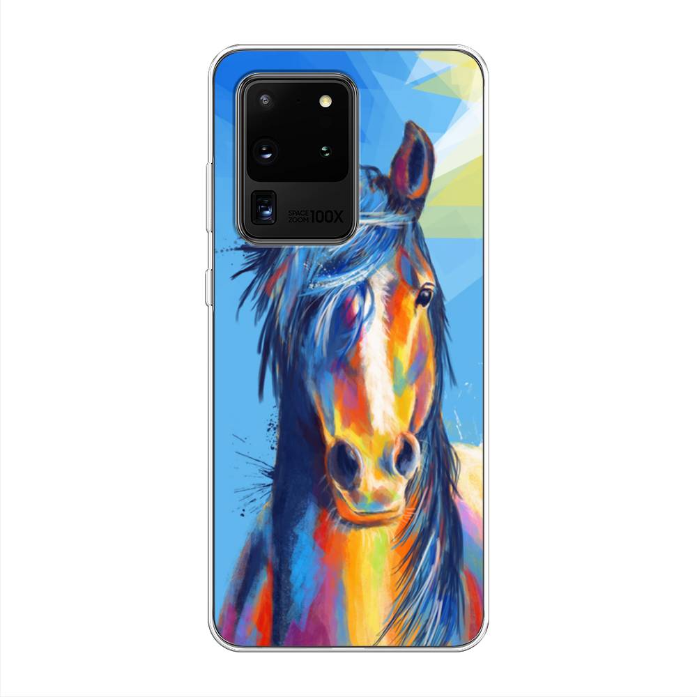 

Чехол для Samsung Galaxy S20 Ultra "Лошадь арт 3", Голубой;желтый;синий, 29450-1