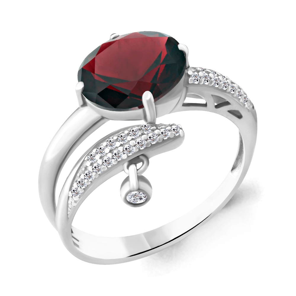 

Кольцо из серебра с гранатом р.  Aquamarine 6902485А_925_р, 6902485А_925_р