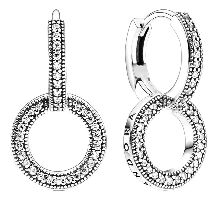 

Серьги из серебра с фианитом Pandora 299052C01, 299052C01