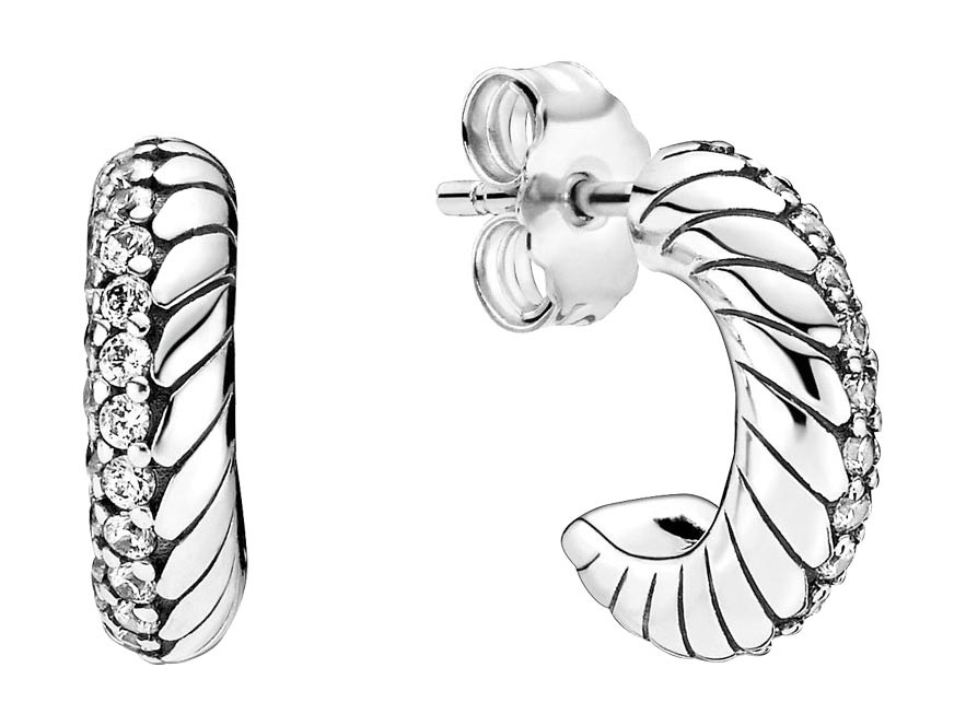 

Серьги из серебра с фианитом Pandora 299091C01, 299091C01