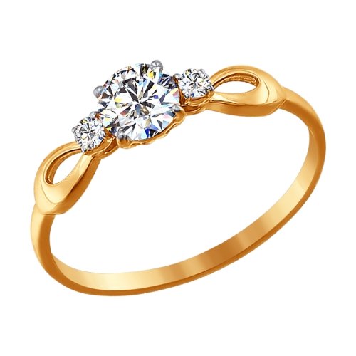 

Кольцо из желтого золота со swarovski р. 17 Яхонт Ювелирный 113732, 113732