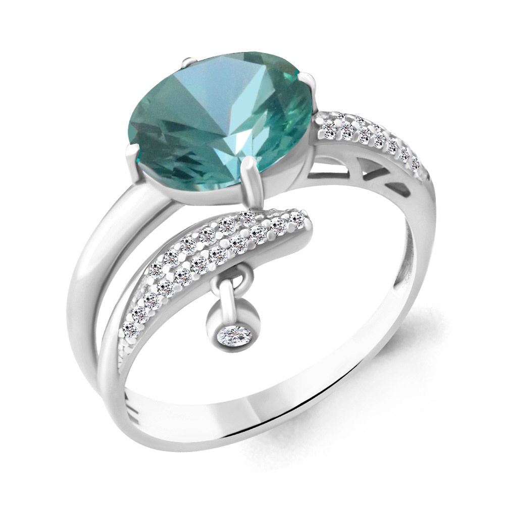 

Кольцо из серебра с турмалином р. 16,5 Aquamarine 6902488А_925_р, 6902488А_925_р