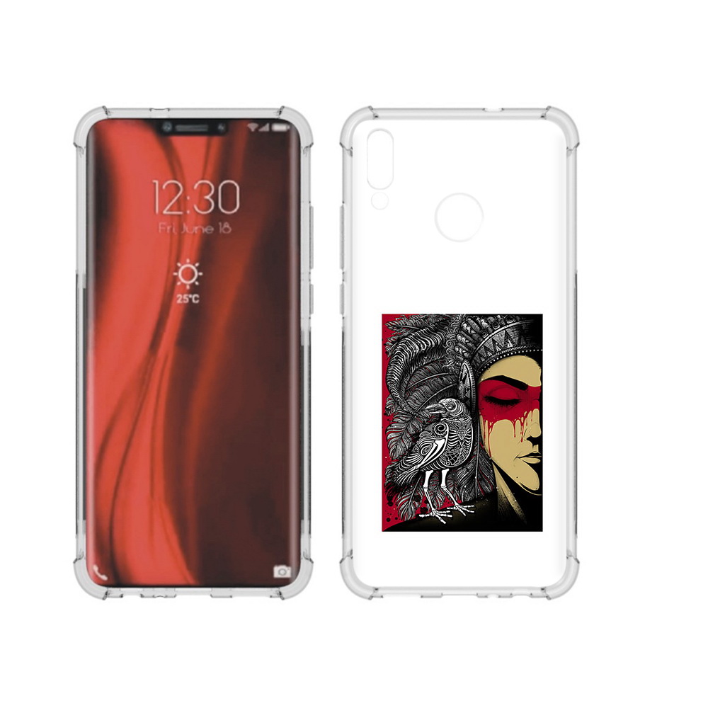 

Чехол MyPads Tocco для Honor 8X девушка с вороном в абстракции (PT118984.69.311), Tocco