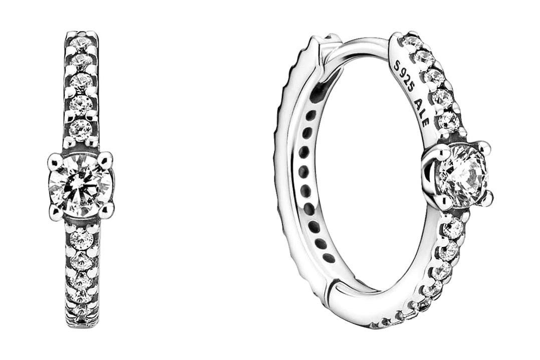 

Серьги из серебра с фианитом Pandora 299406C01, 299406C01