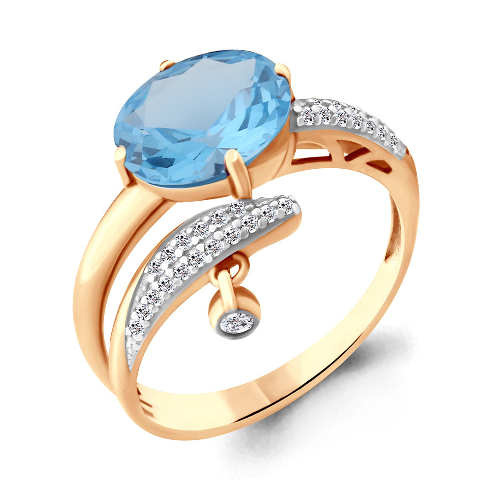 

Кольцо из серебра с топазом р. , Aquamarine 6902492А_925_з, 6902492А_925_з