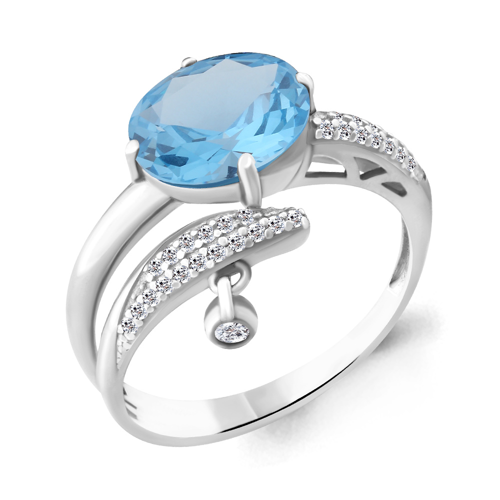 фото Кольцо из серебра с топазом р. 16,5 aquamarine 6902492а_925_р