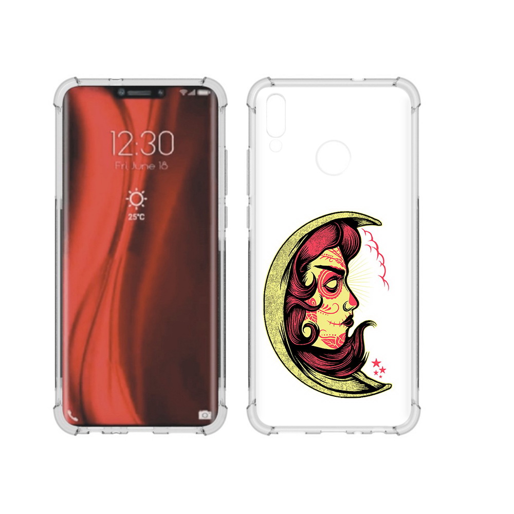 

Чехол MyPads Tocco для Honor 8X желтый полумесяц с лицом девушки (PT118984.69.346), Tocco