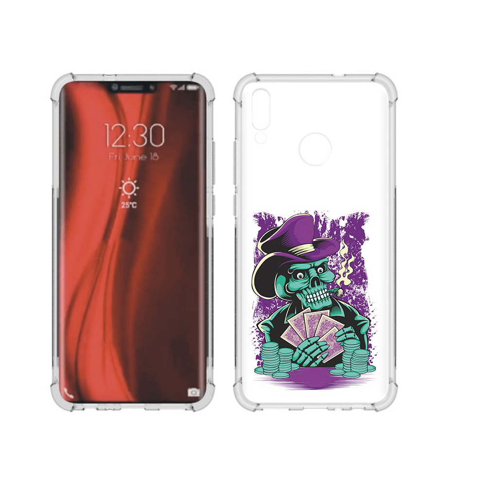 

Чехол MyPads Tocco для Honor 8X зеленый череп с картами (PT118984.69.361), Tocco