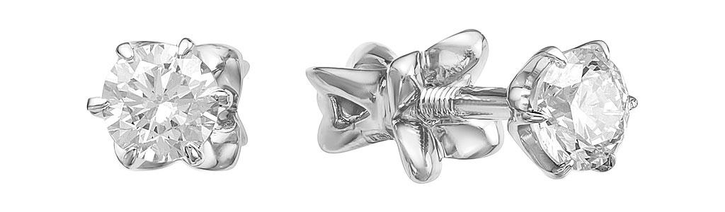 

Серьги-пусеты из белого золота с бриллиантом Vesna jewelry 4347-251-00-00, 4347-251-00-00