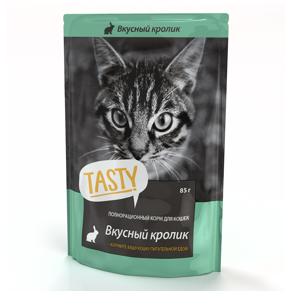 Влажный корм для кошек Tasty с кроликом в желе 14 шт по 85г