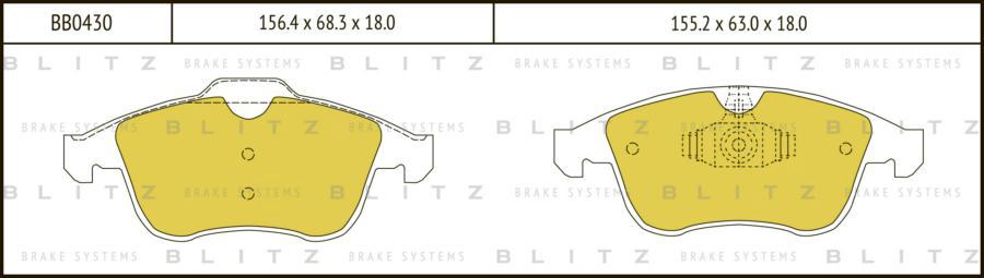 

Комплект тормозных колодок Blitz BB0430
