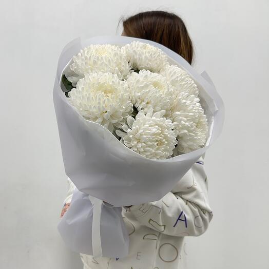 

Букет цветов, Boom Bouquet, хризантема, 7шт, 60см, белый
