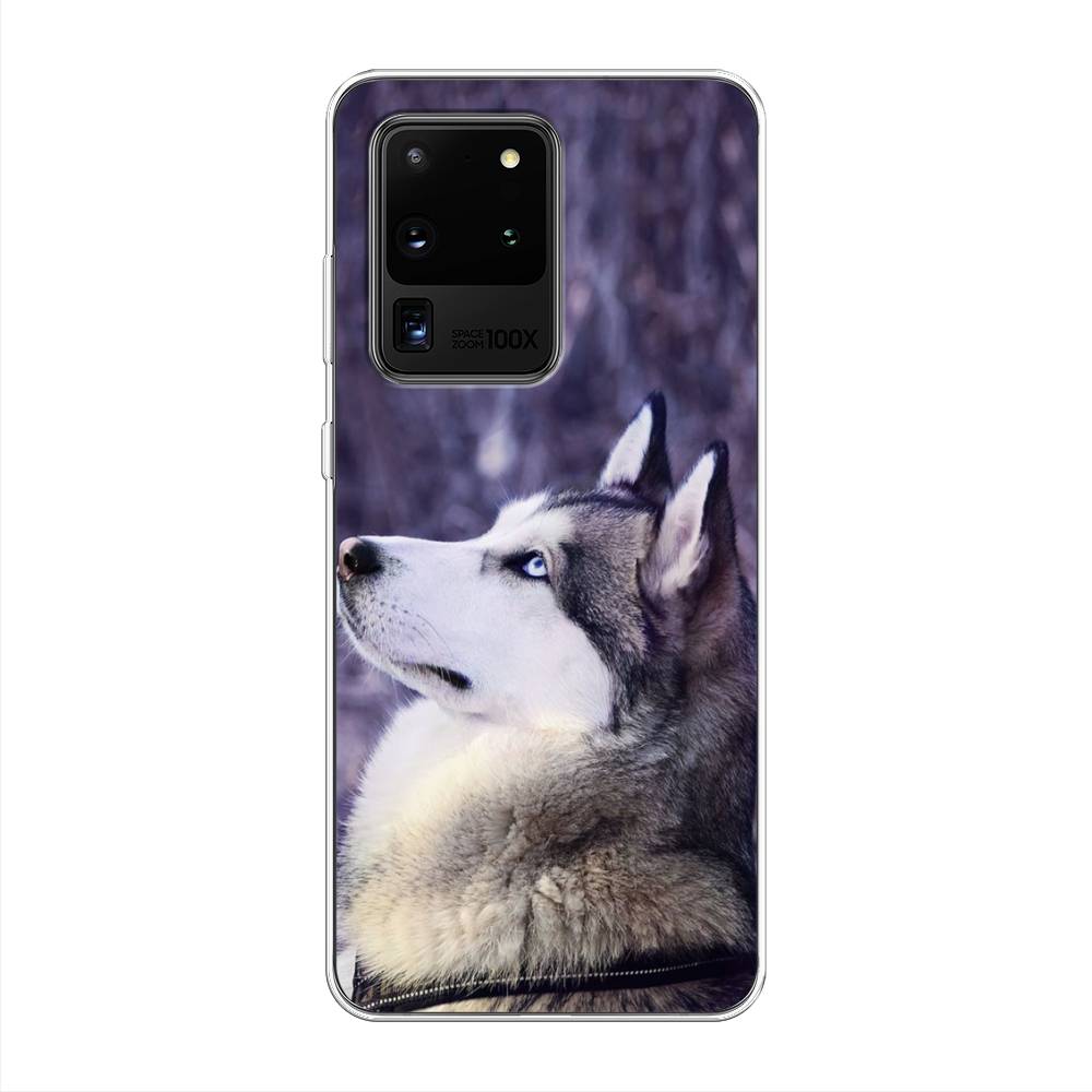 

Чехол на Samsung Galaxy S20 Ultra "Хаски 1", Фиолетовый;белый, 29450-1