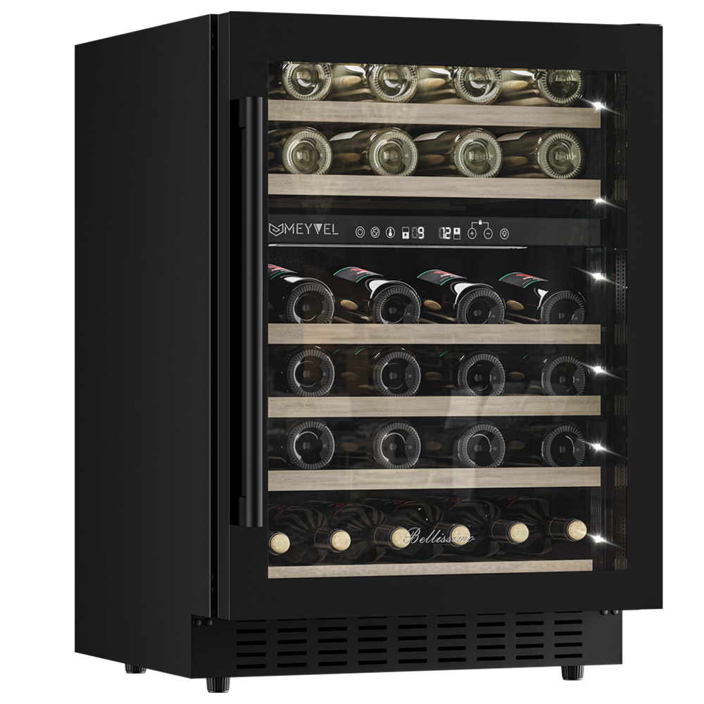 Встраиваемый винный шкаф Meyvel MV46PRO-KWT2 черный винный холодильный шкаф meyvel mv46pro kbt2 компрессорный встраиваемый отдельностоящий