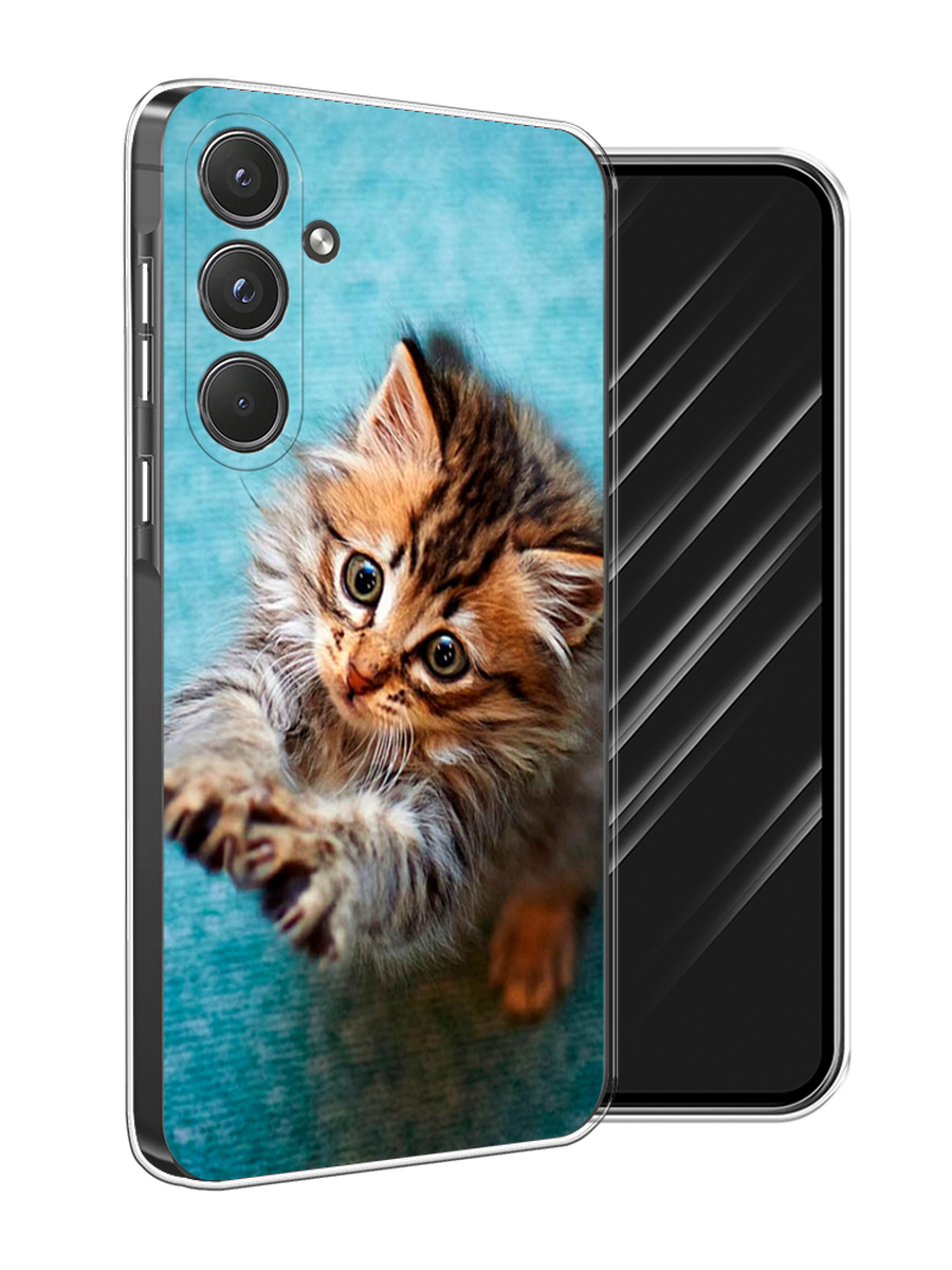 

Чехол Awog на Samsung Galaxy A55 5G "Котенок просит есть", Бирюзовый;коричневый;белый, 2109450-1