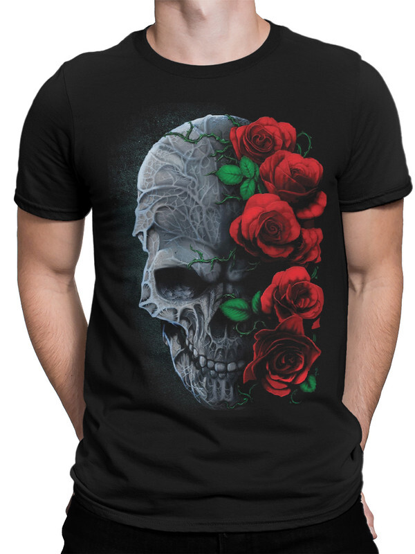 

Футболка мужская Dream Shirts Череп и Розы черная 2XL, Черный, Череп и Розы