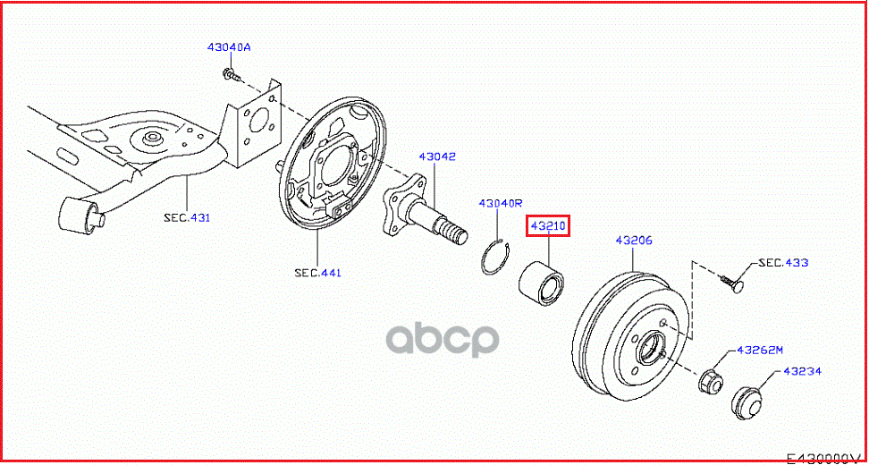 

Подшип.Зад.Nissan Micra (K12) 03=>,Note 06=> NISSAN арт. 43210AZ300