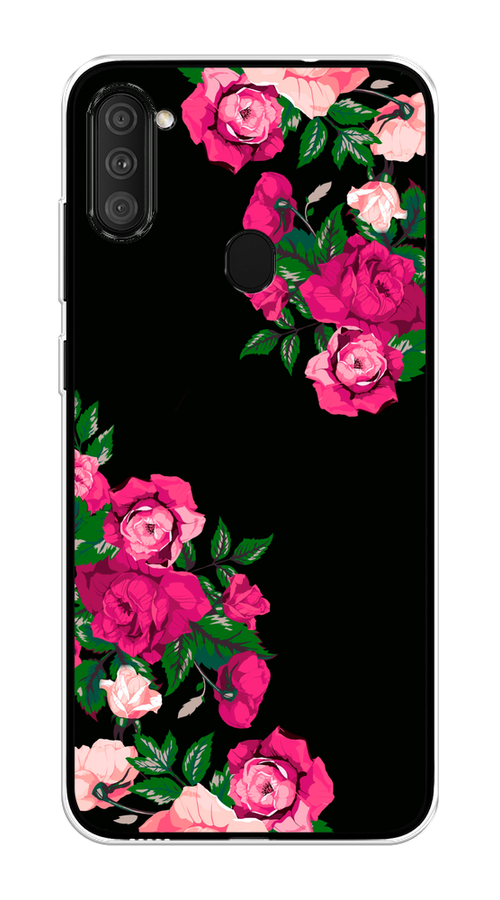 

Чехол на Samsung Galaxy A11/M11 "Розы фуксия", Черный;розовый;зеленый, 2100150-1