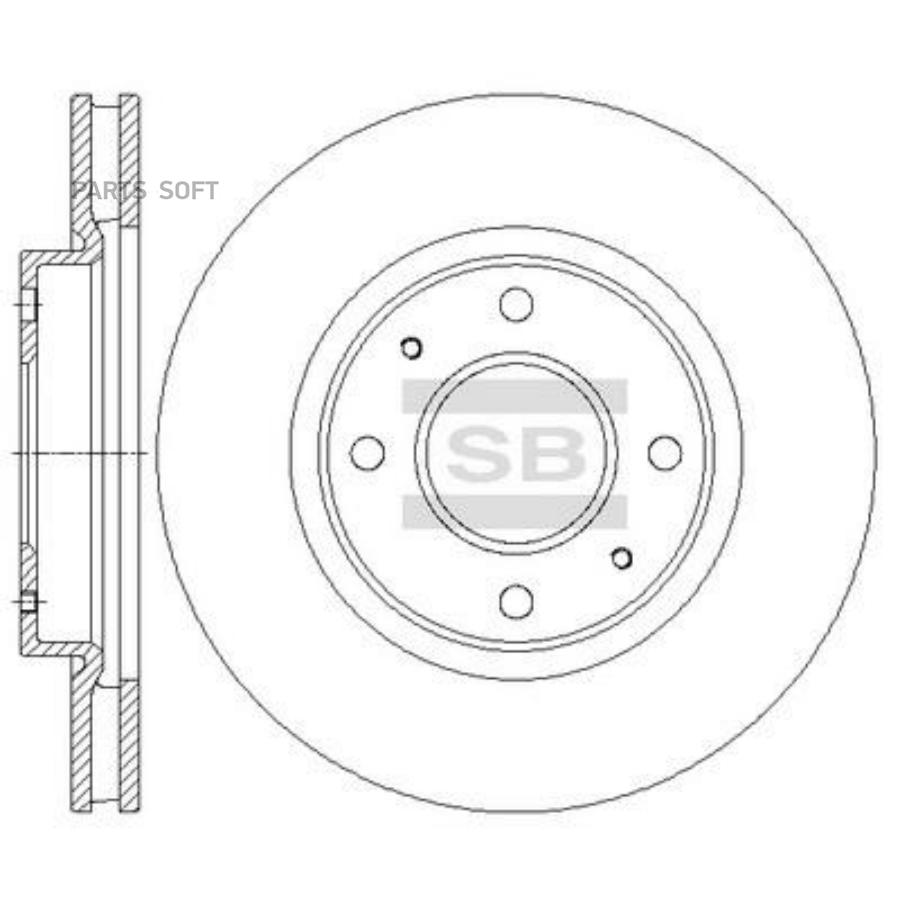 

Диск Тормозной Mitsubishi Galant Vi 96>04/Lancer 03> Передний Вент. Sangsin brake арт. SD4